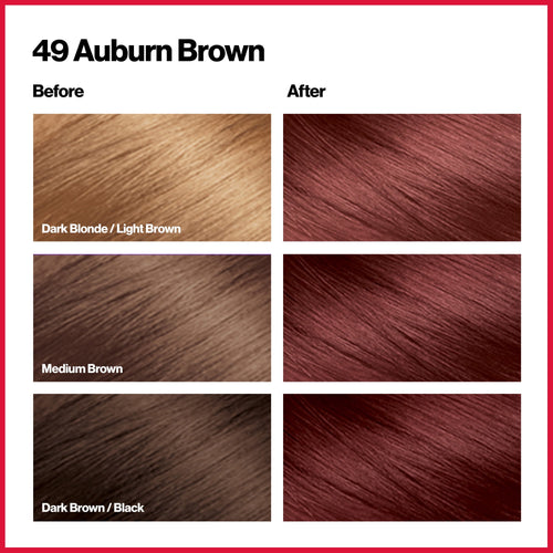 Revlon Colorsilk Beautiful Color Permanent Hair Color 3 Pack, 049 Auburn Brown, 3 Pack