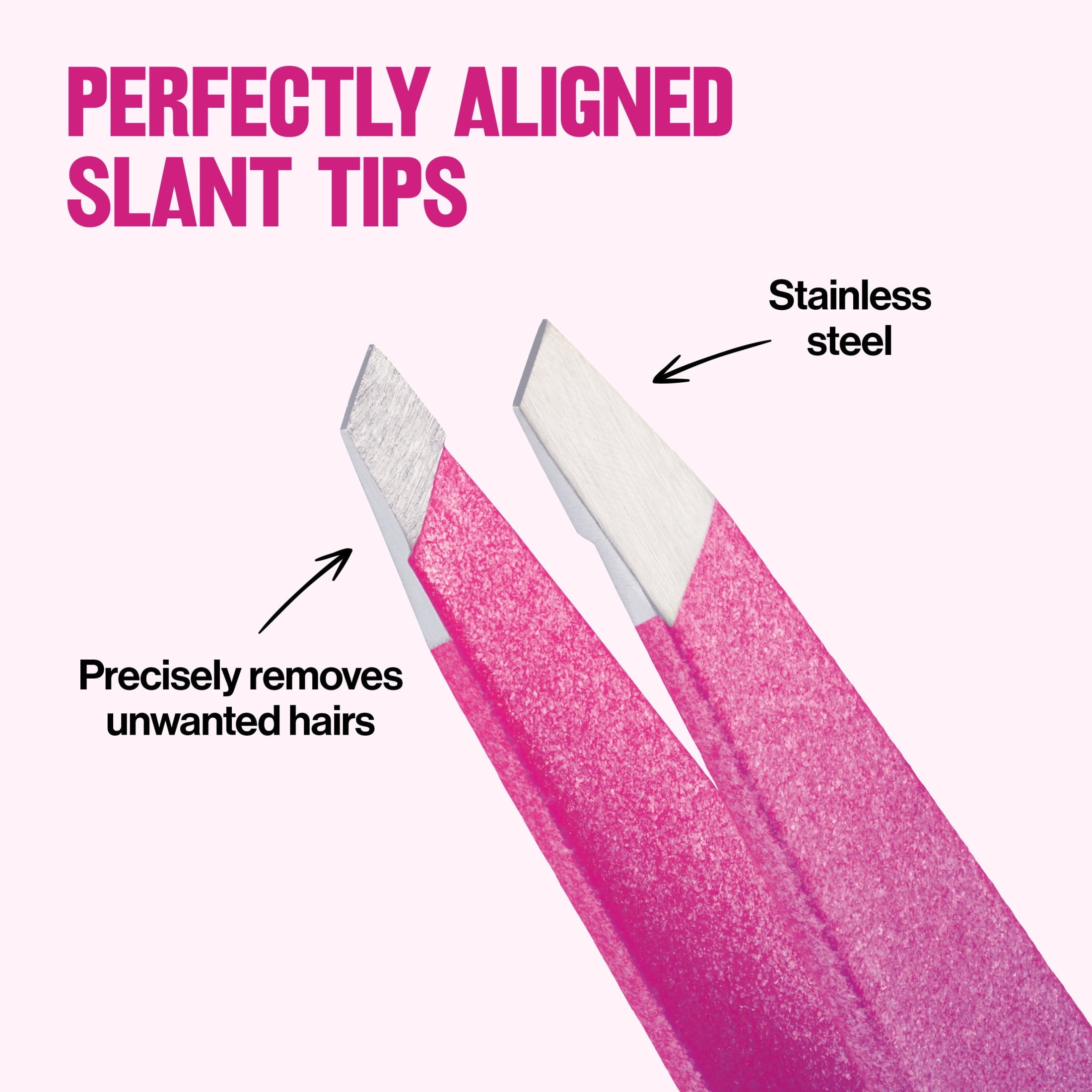 Revlon Diamond Slanted Tip Tweezers, High-Precision Hair Removal, Pink & Purple, 1 Count, 1 count