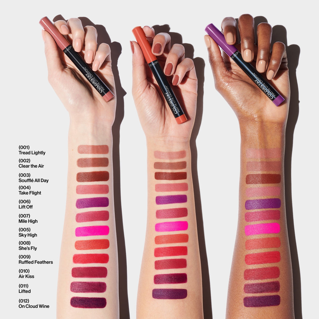 Revlon ColorStay Matte Lite Crayon Lipstick with Built-in Sharpener, Smudgeproof, Water-Resistant Non-Drying Lipcolor, 003 SoufflÃ© All Day, 0.049 oz