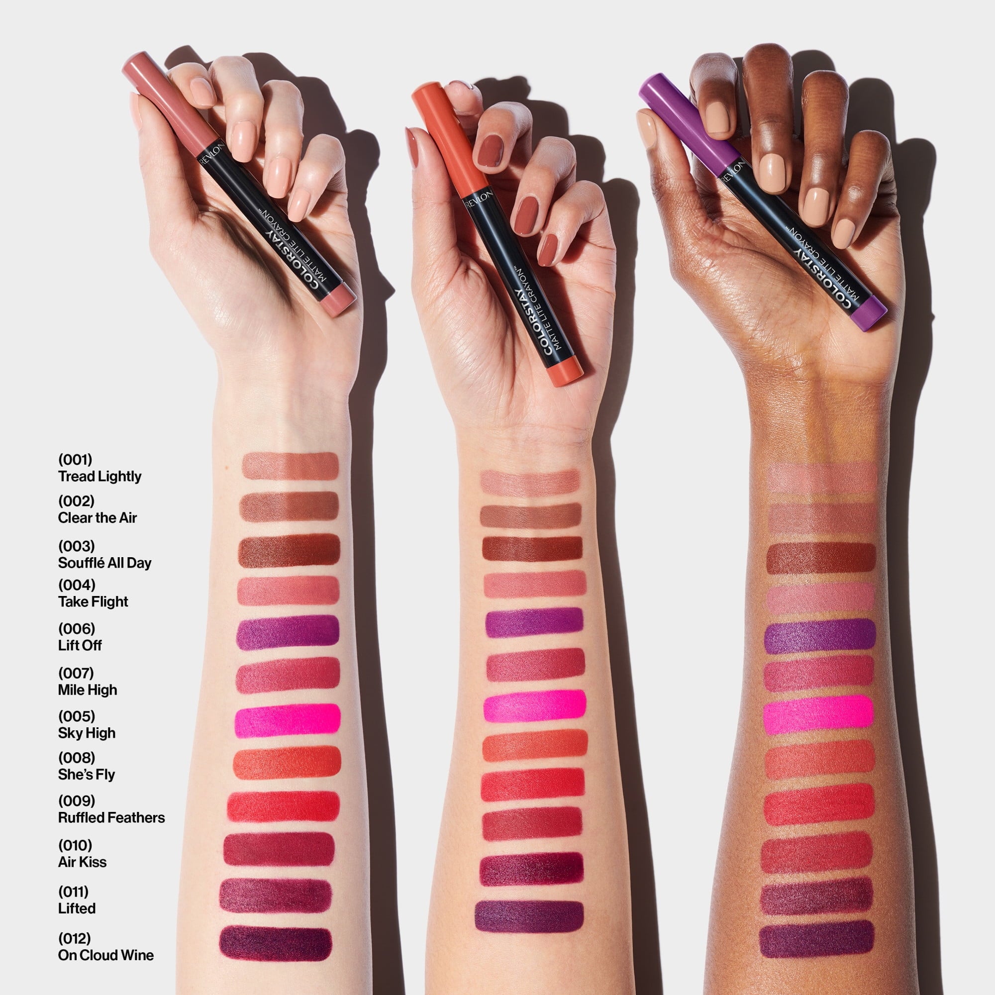 Revlon ColorStay Matte Lite Crayon Lipstick with Built-in Sharpener, Smudgeproof, Water-Resistant Non-Drying Lipcolor, 003 SoufflÃ© All Day, 0.049 oz