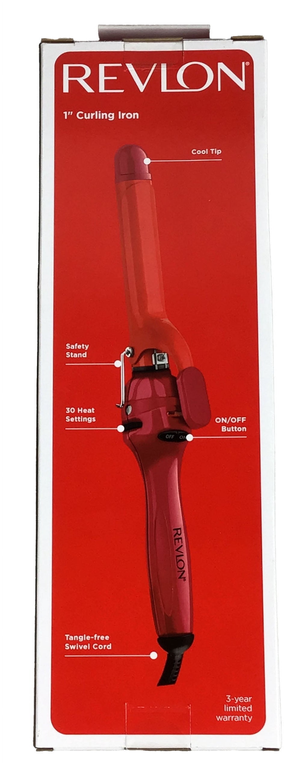 Revlon Take Control of Your Curls 1" Barrel 3X-Coated Ceramic Curling Iron - RED