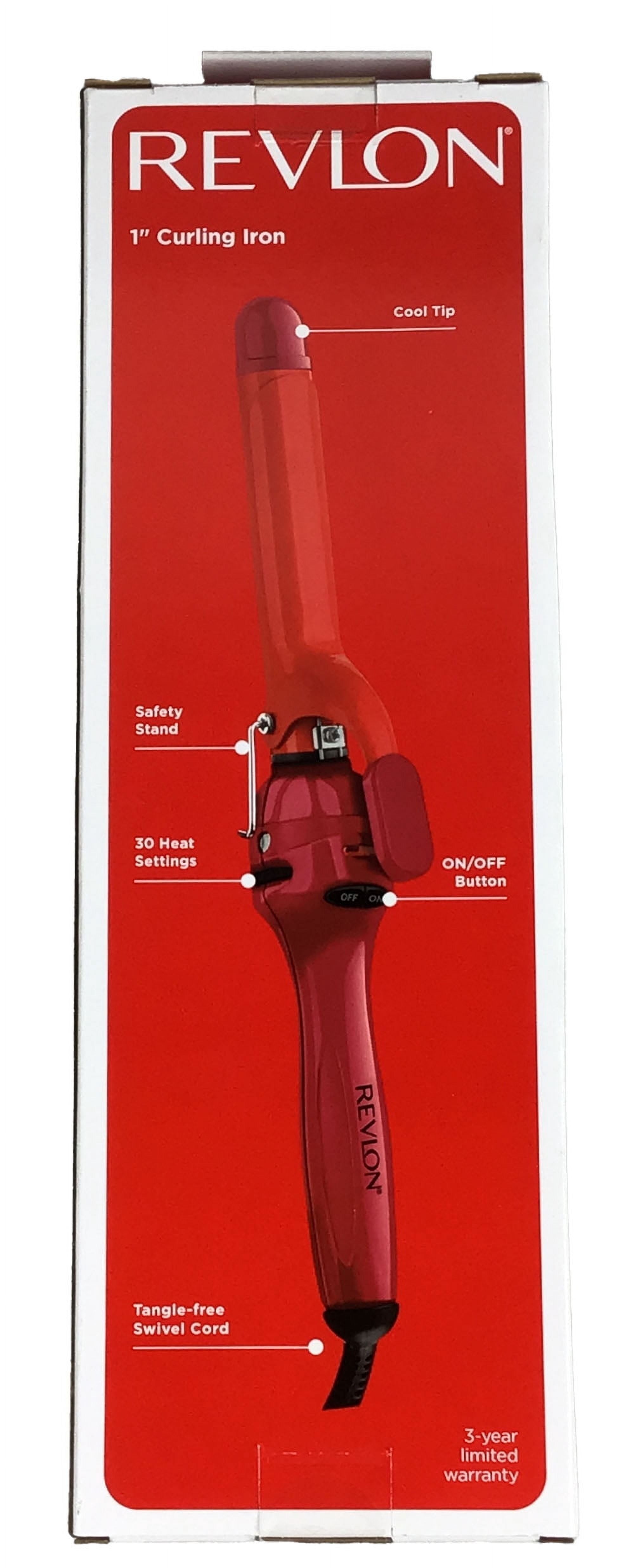 Revlon Take Control of Your Curls 1" Barrel 3X-Coated Ceramic Curling Iron - RED
