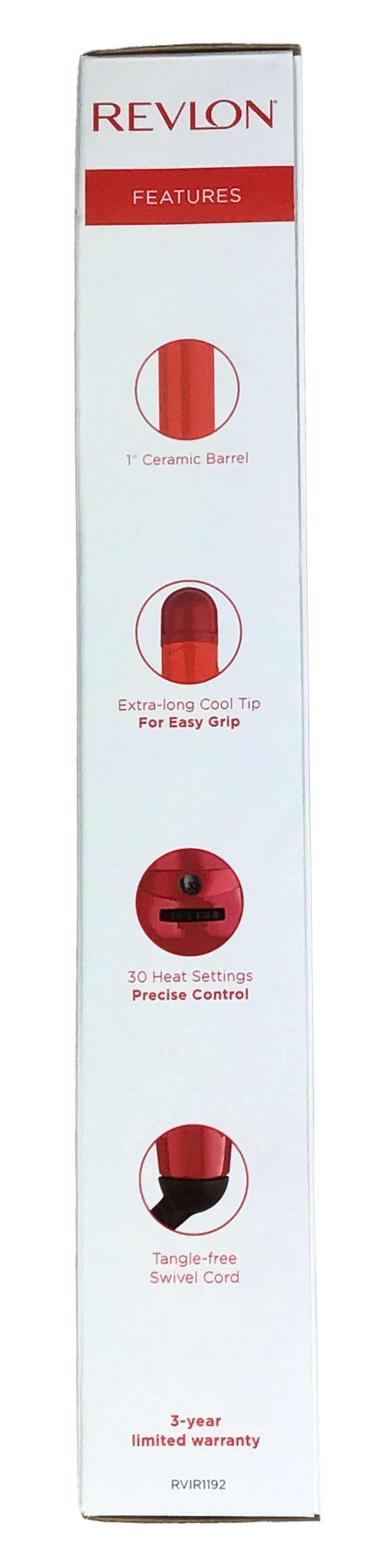 Revlon Take Control of Your Curls 1" Barrel 3X-Coated Ceramic Curling Iron - RED