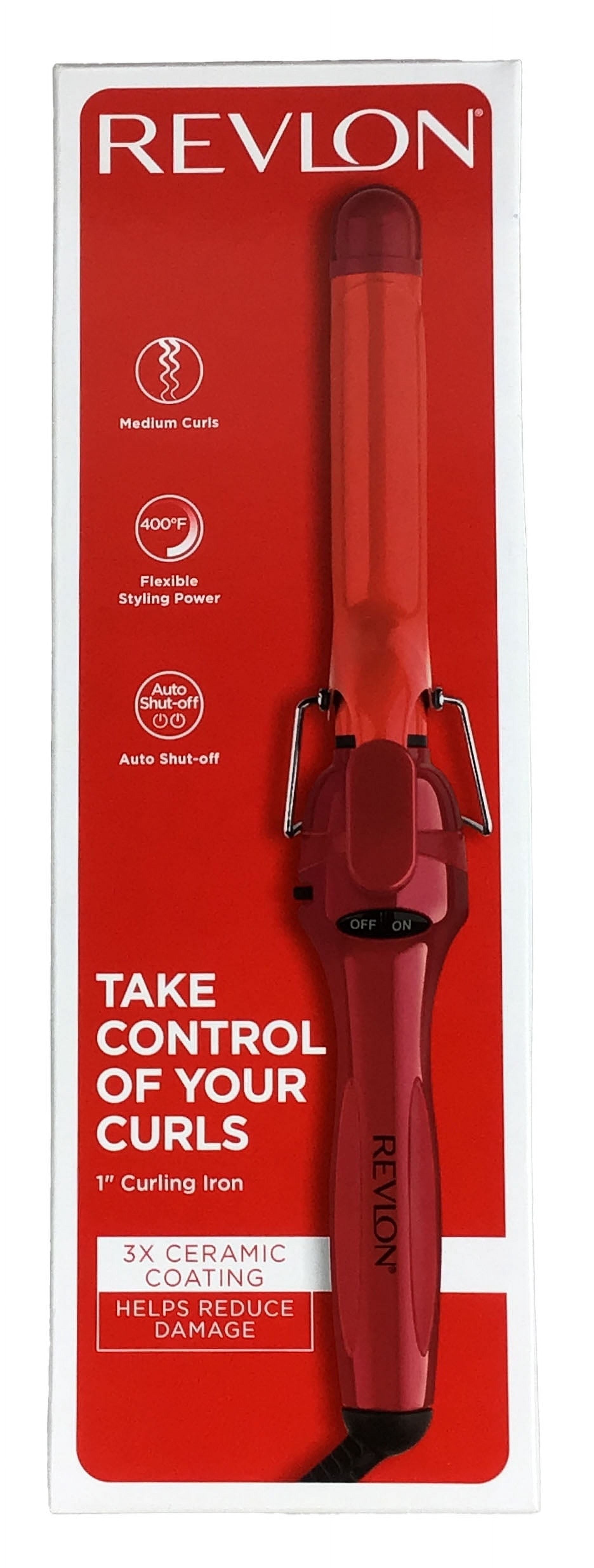 Revlon Take Control of Your Curls 1" Barrel 3X-Coated Ceramic Curling Iron - RED