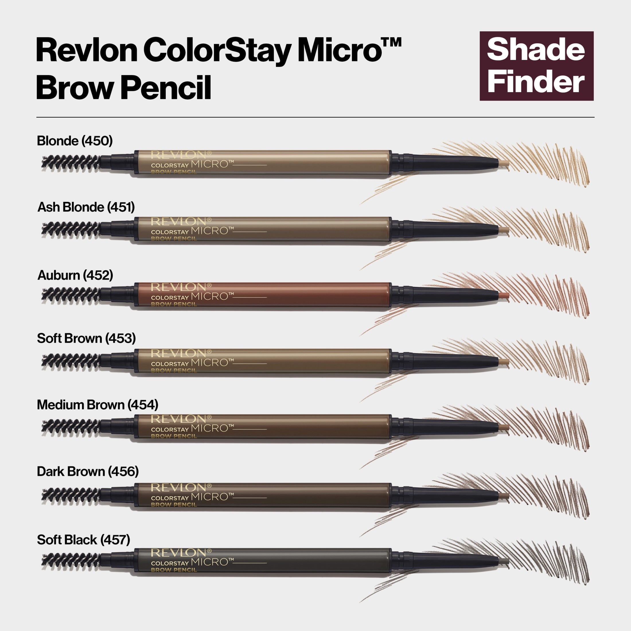 Revlon ColorStay Micro Waterproof and Long Wearing Eyebrow Pencil, 454 Medium Brown, 0.003 oz