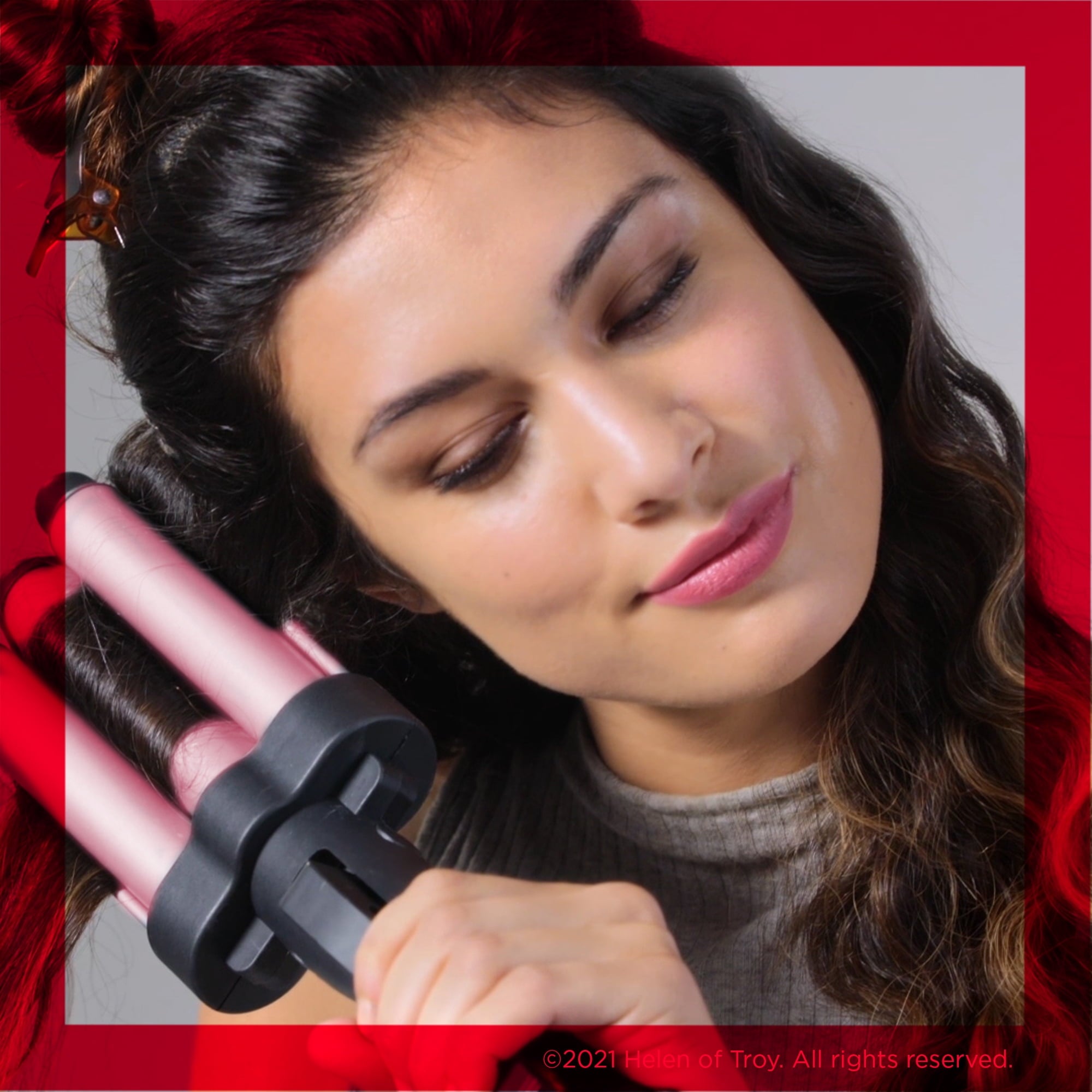 Revlon 3 Barrel Jumbo Ceramic Hair Waver, Pink