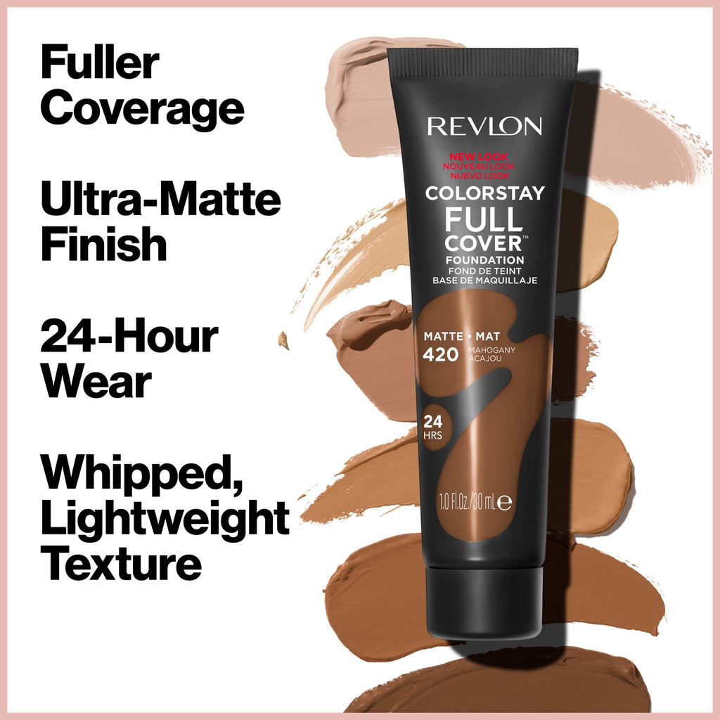 Revlon ColorStay Full Coverage Cream Foundation Makeup, Matte Finish, 220 Natural Beige, 1.0 fl oz