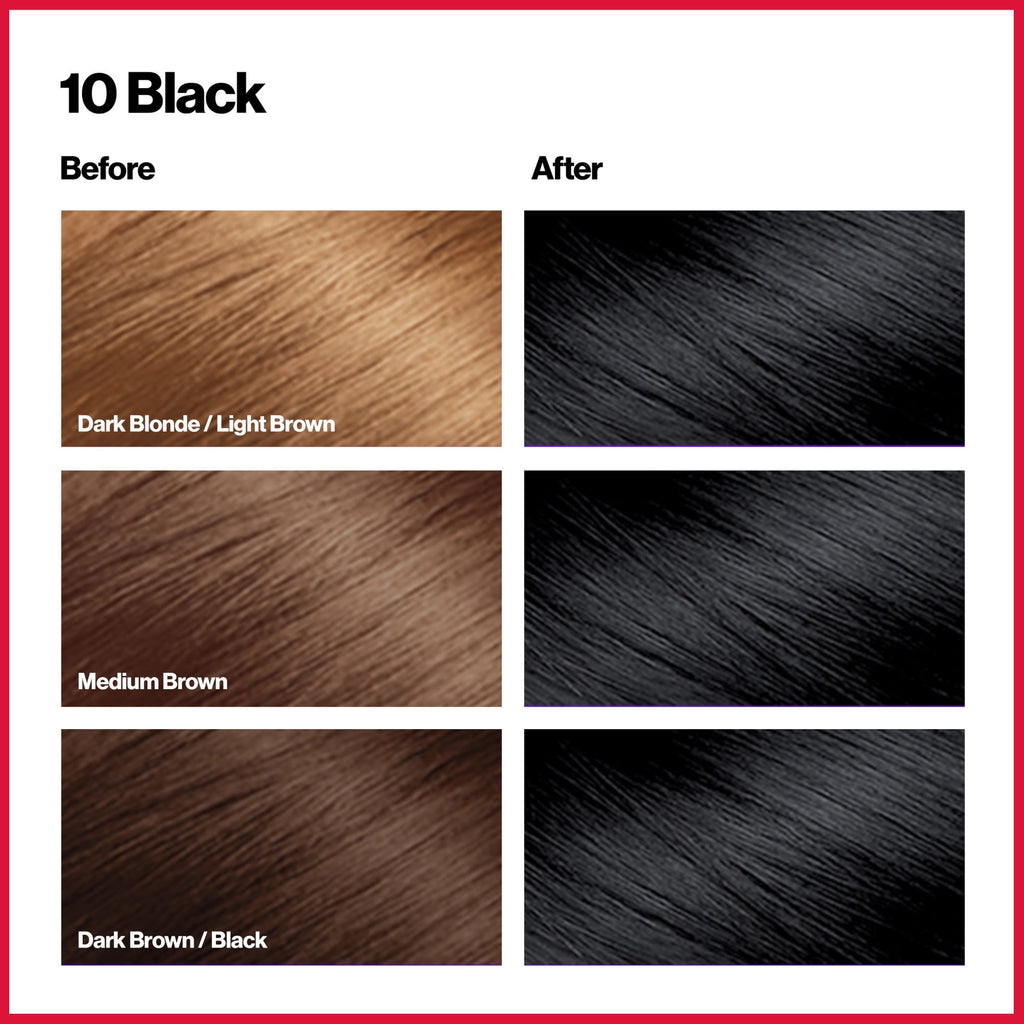 Revlon ColorSilk Beautiful Color Permanent Hair Color 3 Pack, Black, 3 Pack