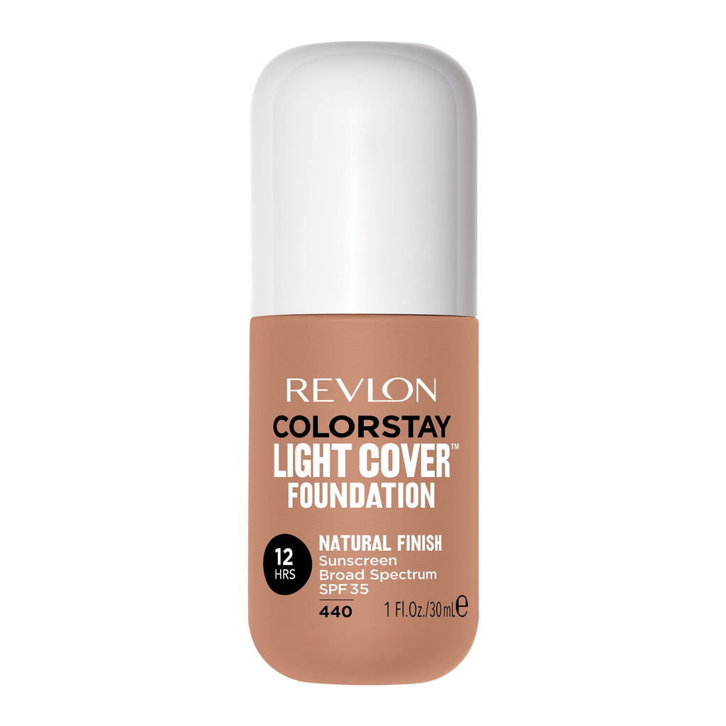 Revlon ColorStay Light Cover Liquid Foundation, Hydrating Longwear Weightless Makeup with SPF 35, Light-Medium Coverage for Blemish, Dark Spots & Uneven Skin Texture - 440 Caramel