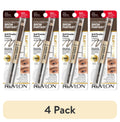 (4 pack) Revlon ColorStay Brow Fantasy, Eyebrow Pencil with Clear Shaping Gel, 004 Dark Brown