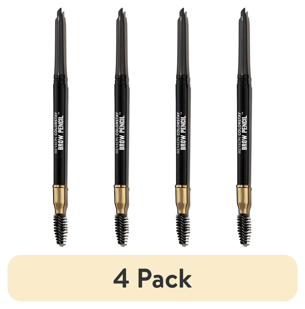 (4 pack) Revlon ColorStay Waterproof Eyebrow Pencil, Mechanical & Long Lasting, 225 Soft Black, 0.021 oz