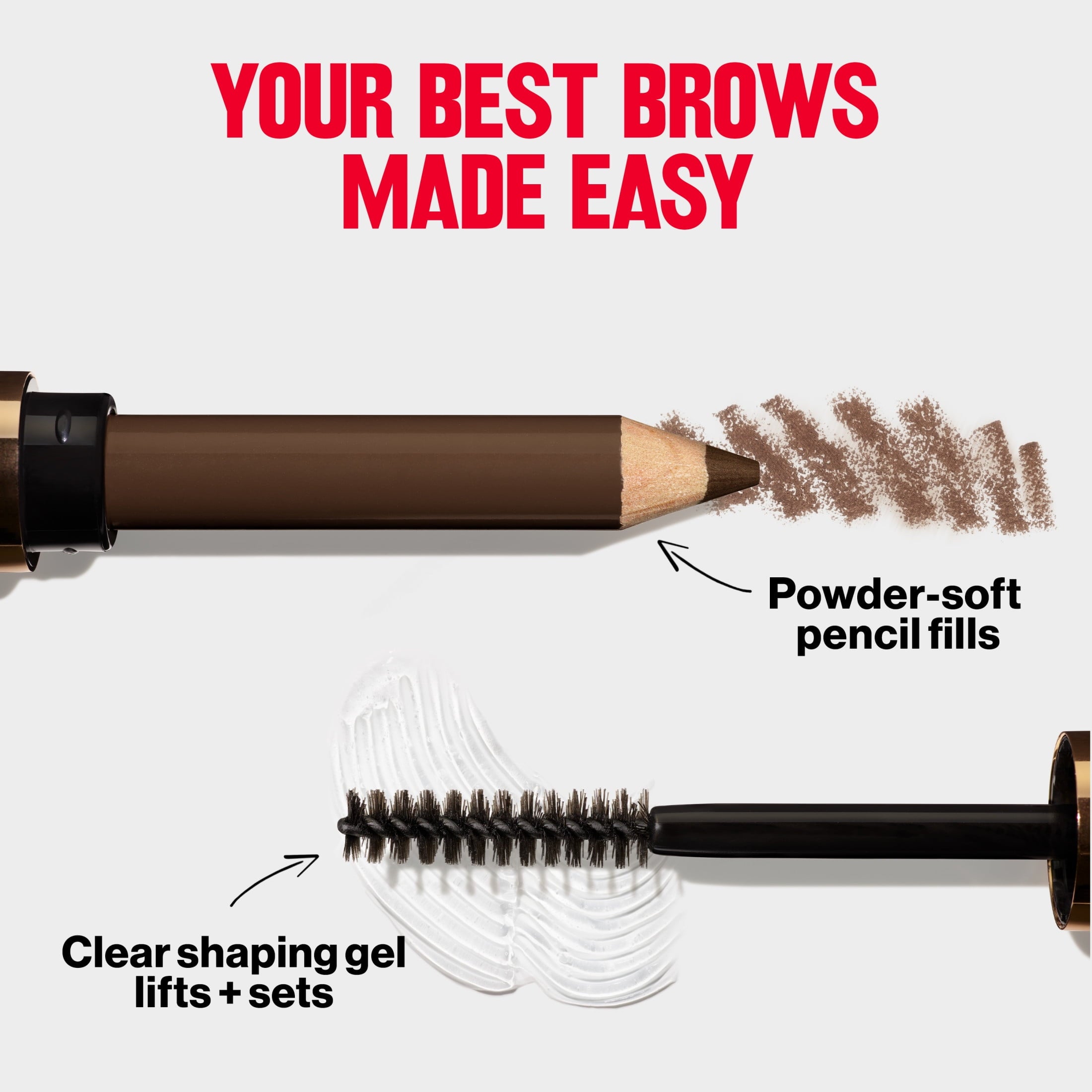 (2 pack) Revlon ColorStay Brow Fantasy, Eyebrow Pencil with Clear Shaping Gel, 003 Medium Brown
