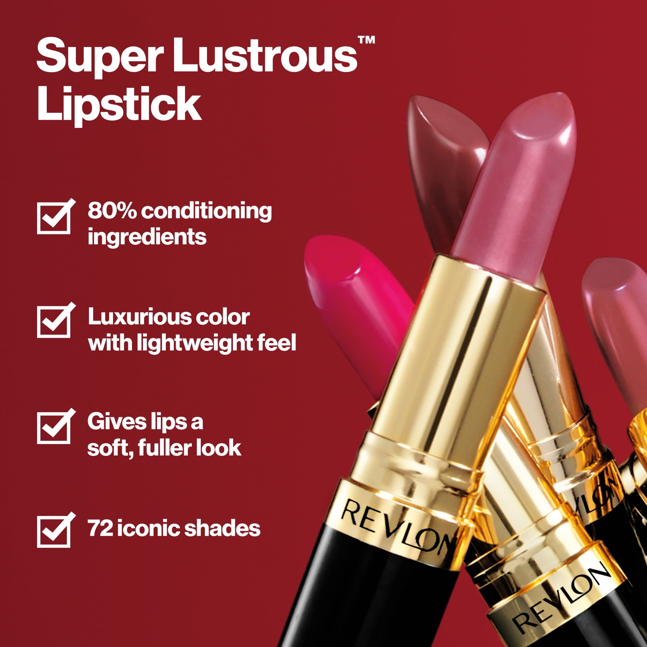 Revlon Super Lustrous Creme Lipstick, Creamy Formula, 325 Toast of New York, 0.15 oz