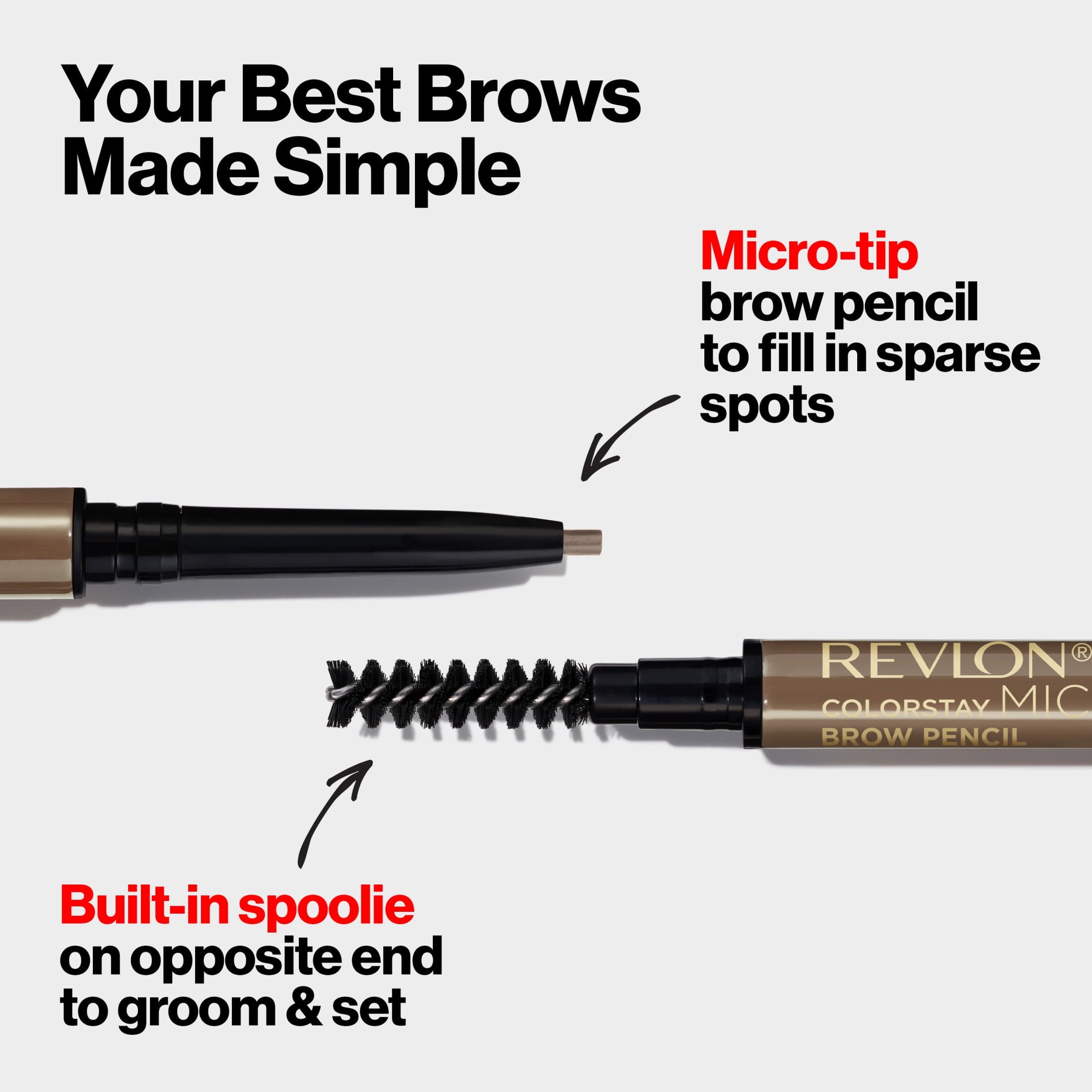 Revlon ColorStay Micro Waterproof and Long Wearing Eyebrow Pencil, 452 Auburn, 0.003 oz