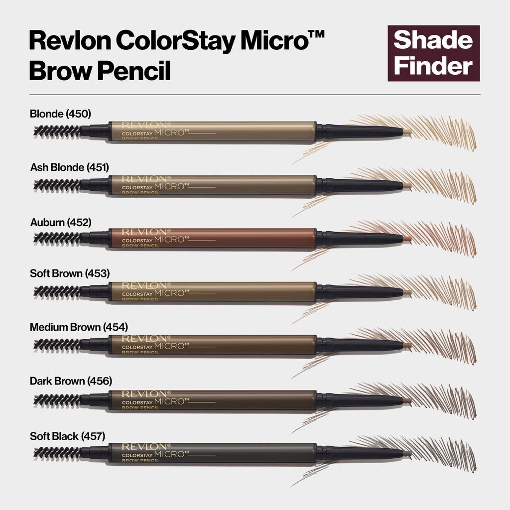 Revlon ColorStay Micro Waterproof and Long Wearing Eyebrow Pencil, 452 Auburn, 0.003 oz