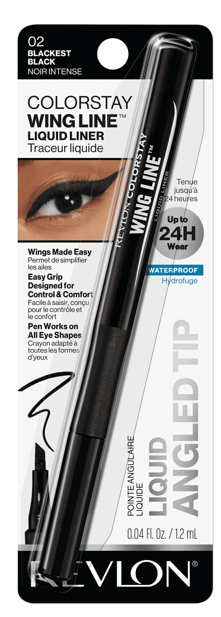Revlon ColorStay Wing Line Waterproof Liquid Eyeliner, Blackest Black, 0.04 fl oz