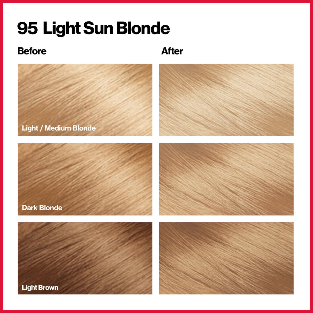 Revlon ColorSilk Beautiful Permanent Hair Color, 95 Light Sun Blonde, 1 Count
