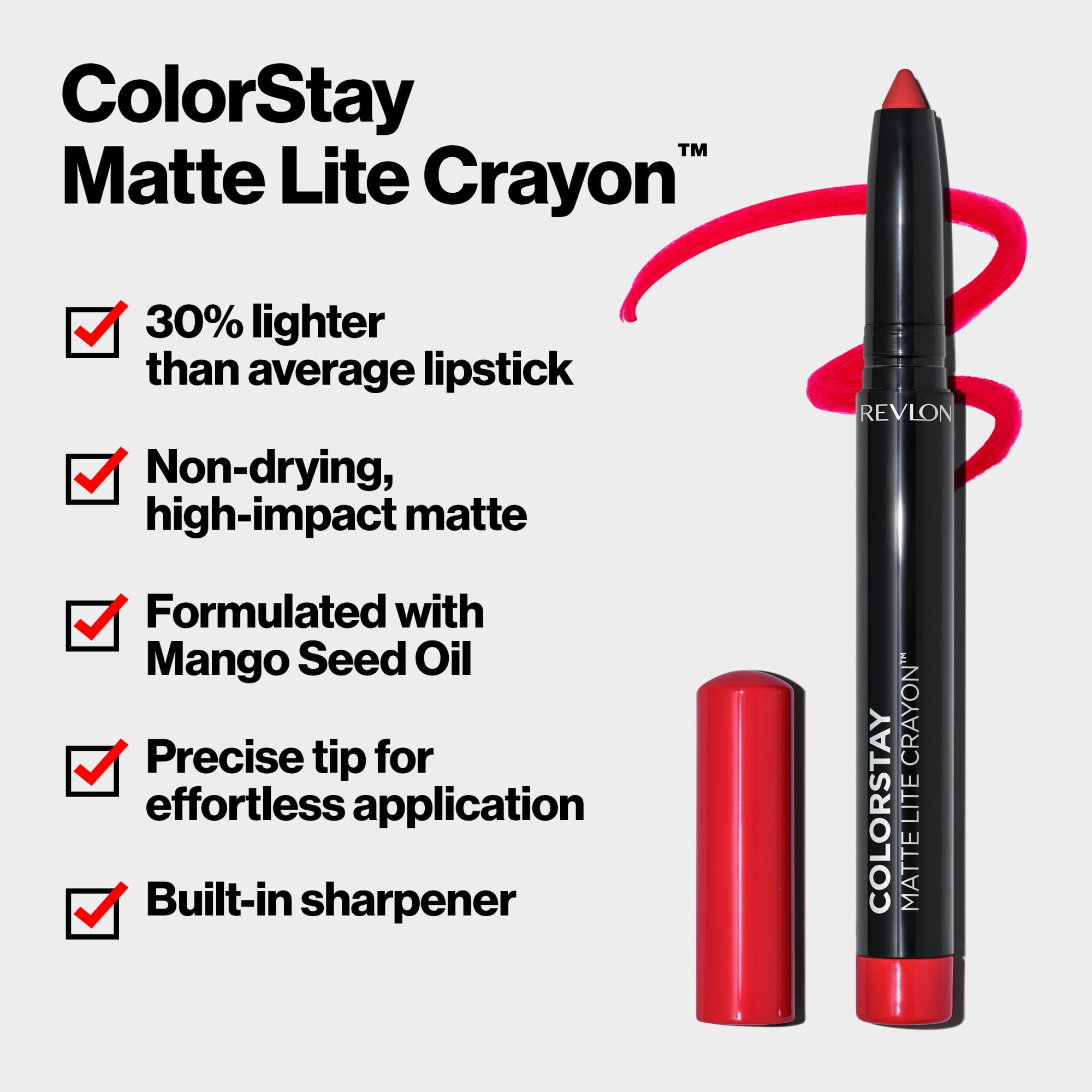Revlon ColorStay Matte Lite Crayon Lightweight Lipstick, 011 Lifted