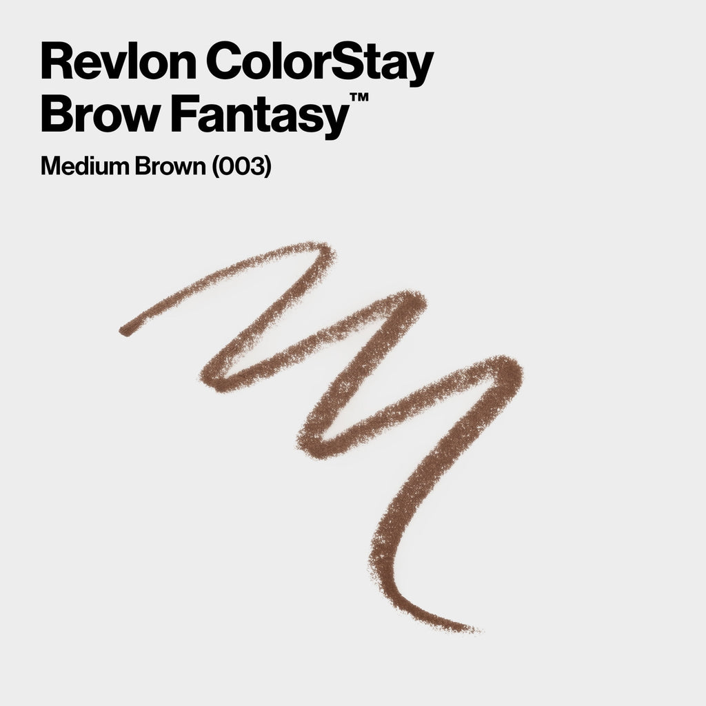 (2 pack) Revlon ColorStay Brow Fantasy, Eyebrow Pencil with Clear Shaping Gel, 003 Medium Brown