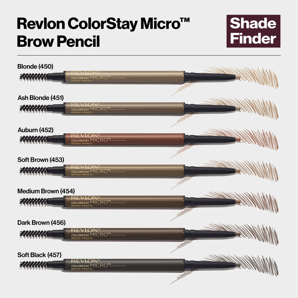 Revlon ColorStay Micro Waterproof and Long Wearing Eyebrow Pencil, 456 Dark Brown, 0.003 oz