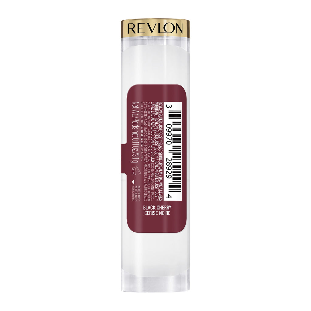 Revlon Super Lustrous Glass Shine Hydrating Tinted Lip Balm, 015 Black Cherry, 0.11 oz