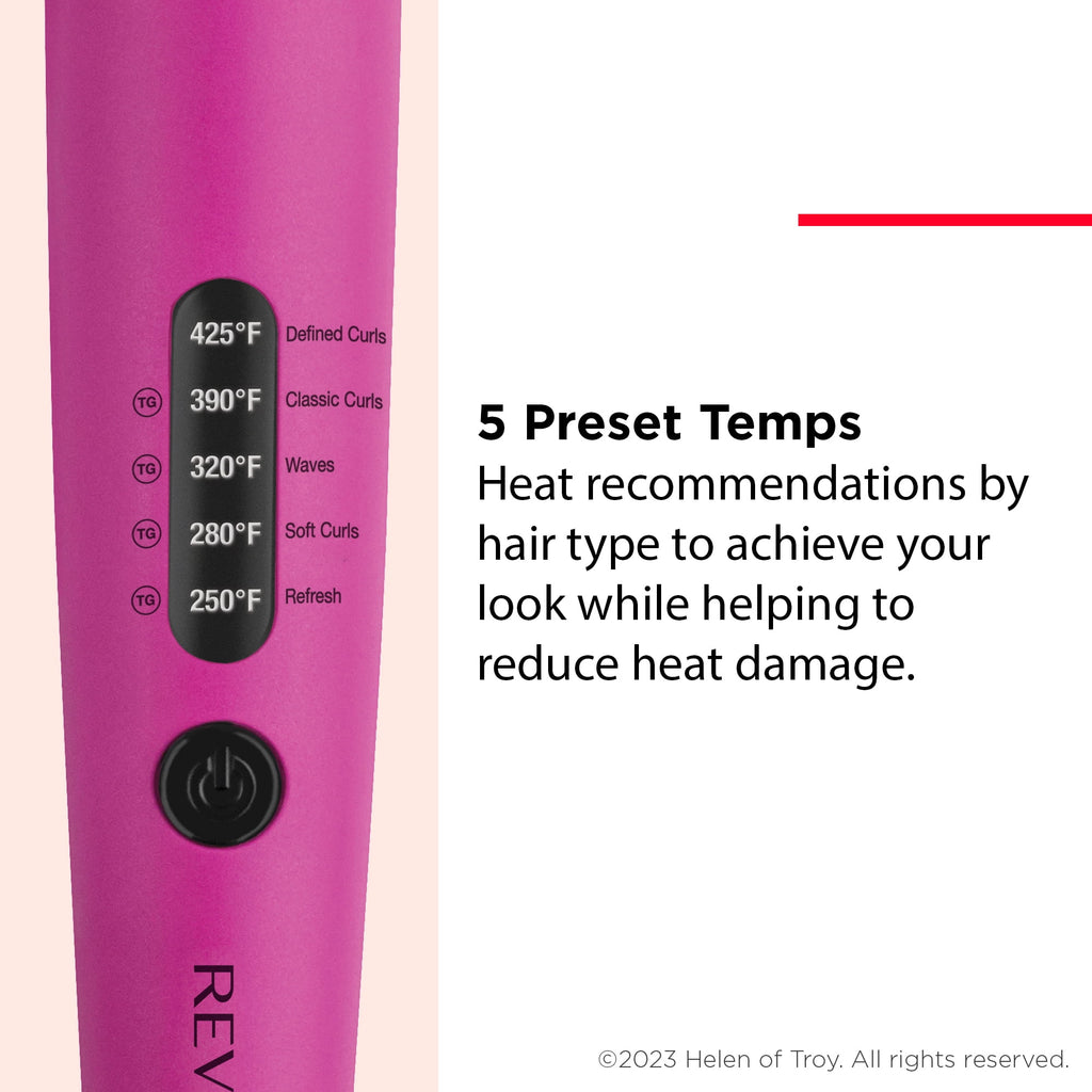 Revlon Easy Heat 1-1/4" Precision Curling Iron, Pink