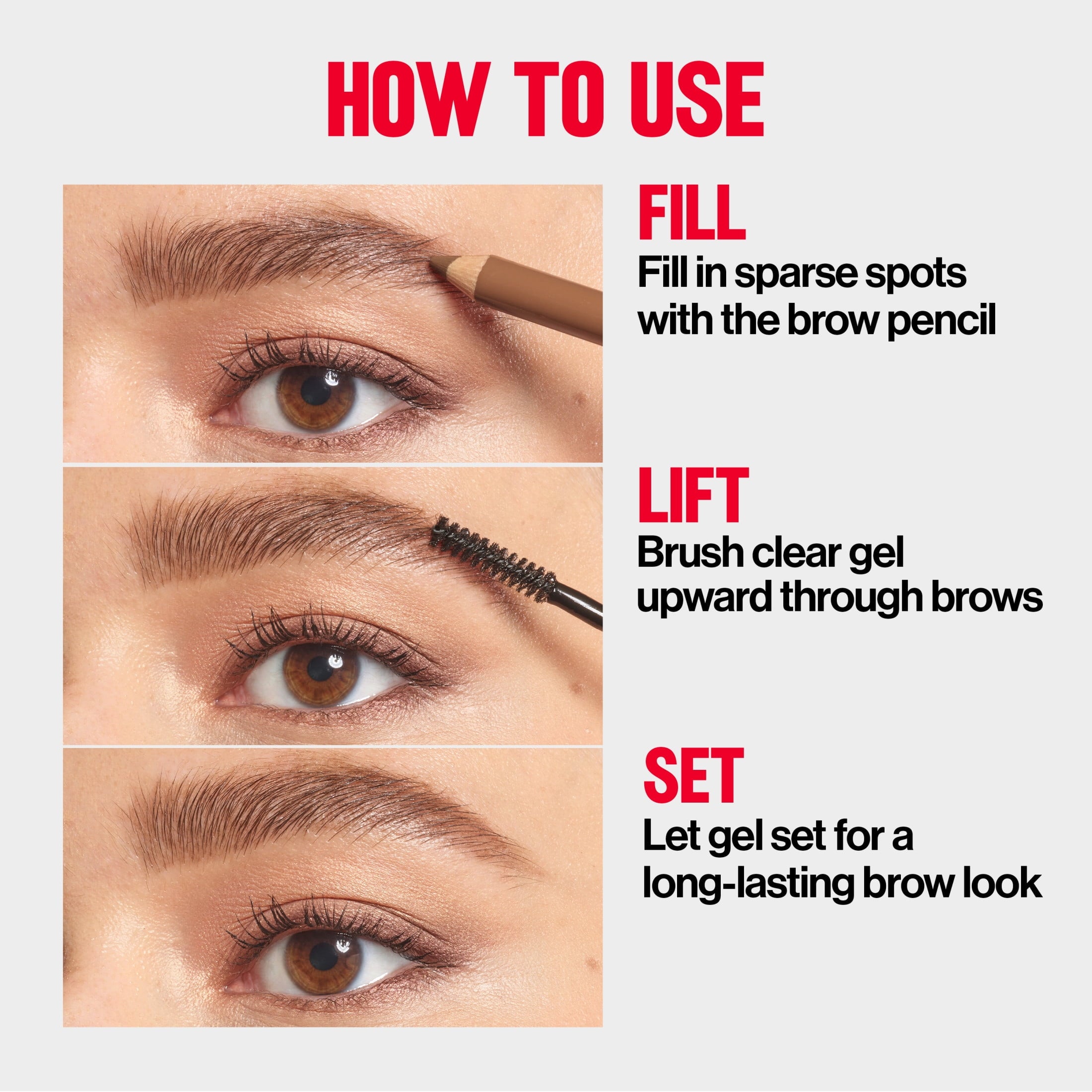 (2 pack) Revlon ColorStay Brow Fantasy, Eyebrow Pencil with Clear Shaping Gel, 003 Medium Brown