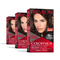 Revlon ColorSilk Beautiful Color Permanent Hair Color 3 Pack, Brown Black, 3 Pack