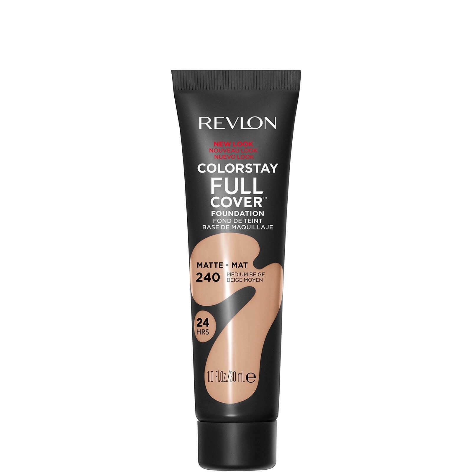 Revlon ColorStay Full Cover Matte Foundation, Heat & Sweat Resistant Lightweight Face Makeup, Medium Beige (240), oz