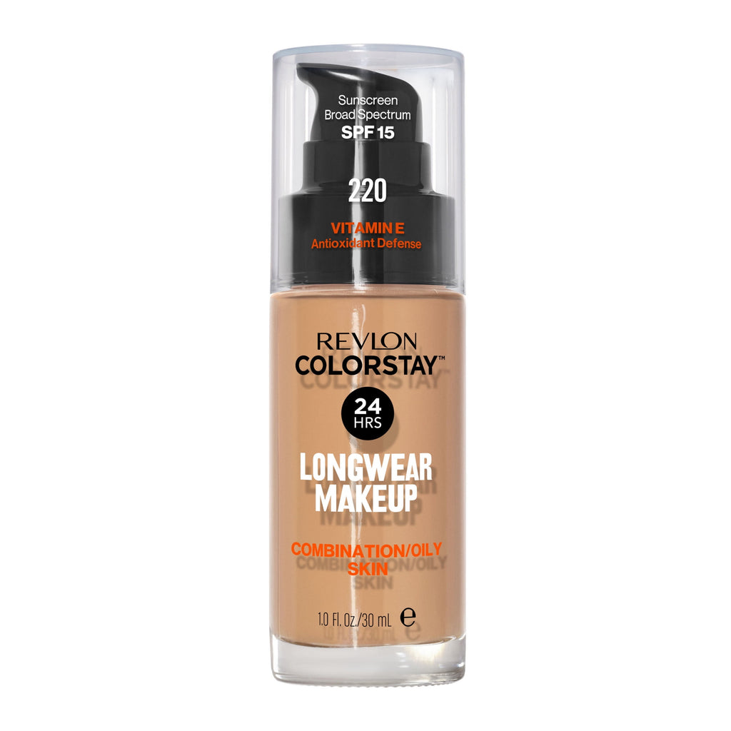 Revlon ColorStay Liquid Foundation Makeup, Matte Finish, Combination/Oily Skin, SPF 15, 220 Natural Beige, 1 fl oz