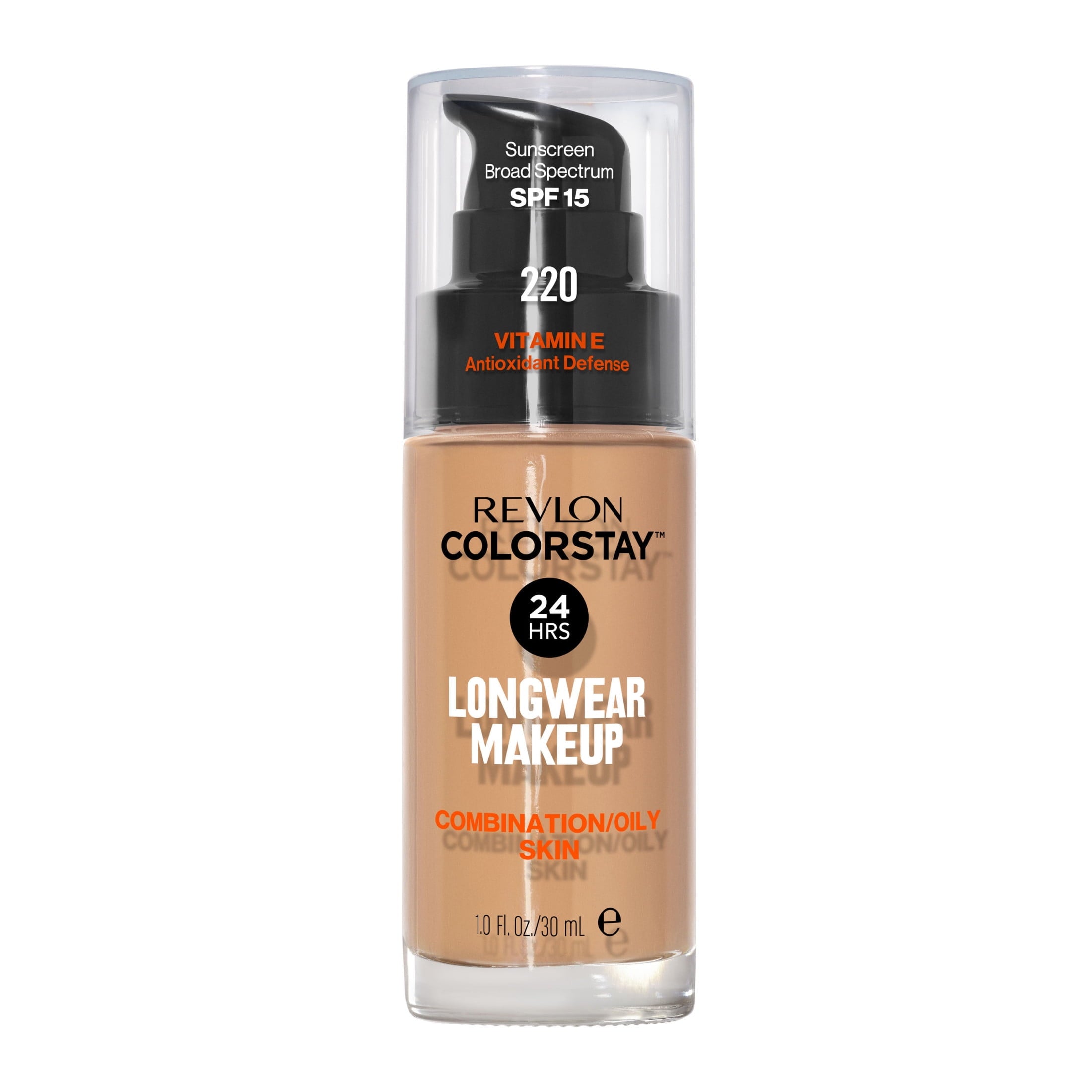 Revlon ColorStay Liquid Foundation Makeup, Matte Finish, Combination/Oily Skin, SPF 15, 220 Natural Beige, 1 fl oz