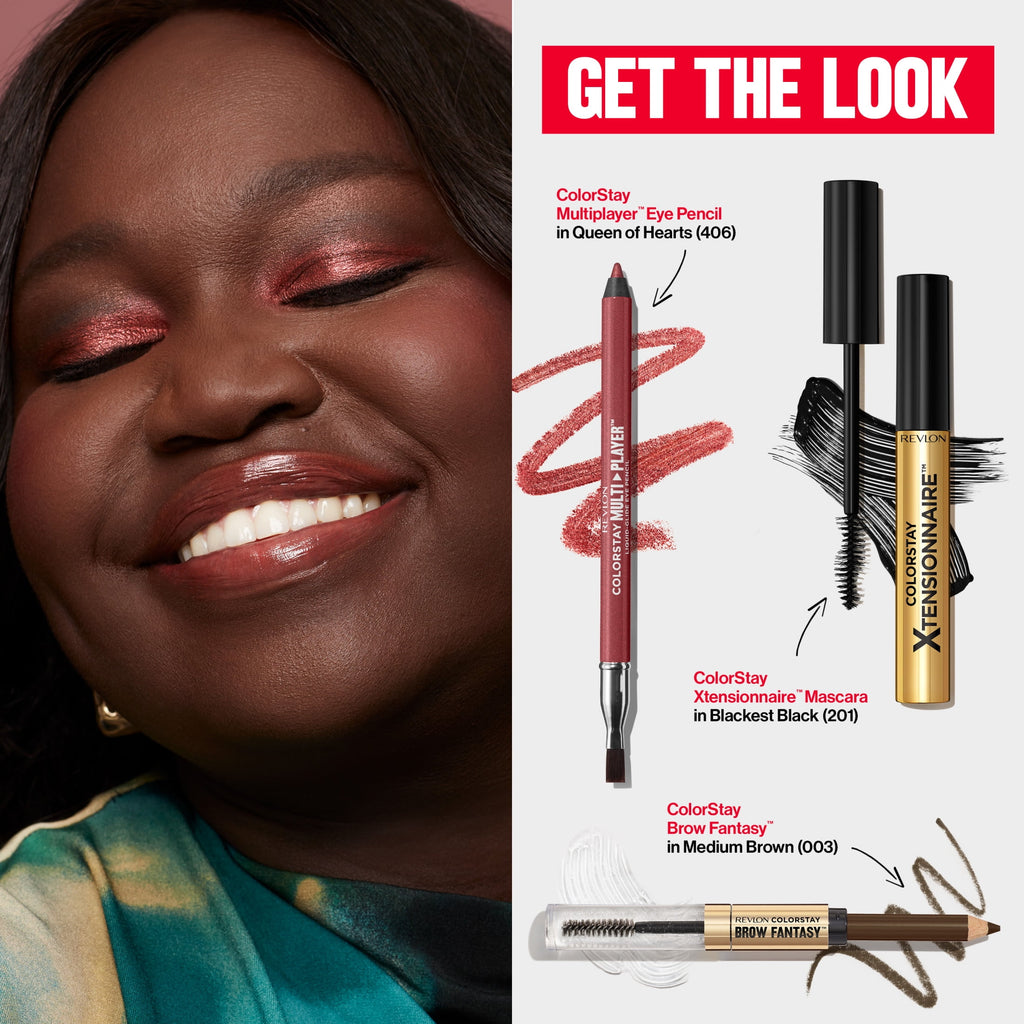 (2 pack) Revlon ColorStay Brow Fantasy, Eyebrow Pencil with Clear Shaping Gel, 003 Medium Brown