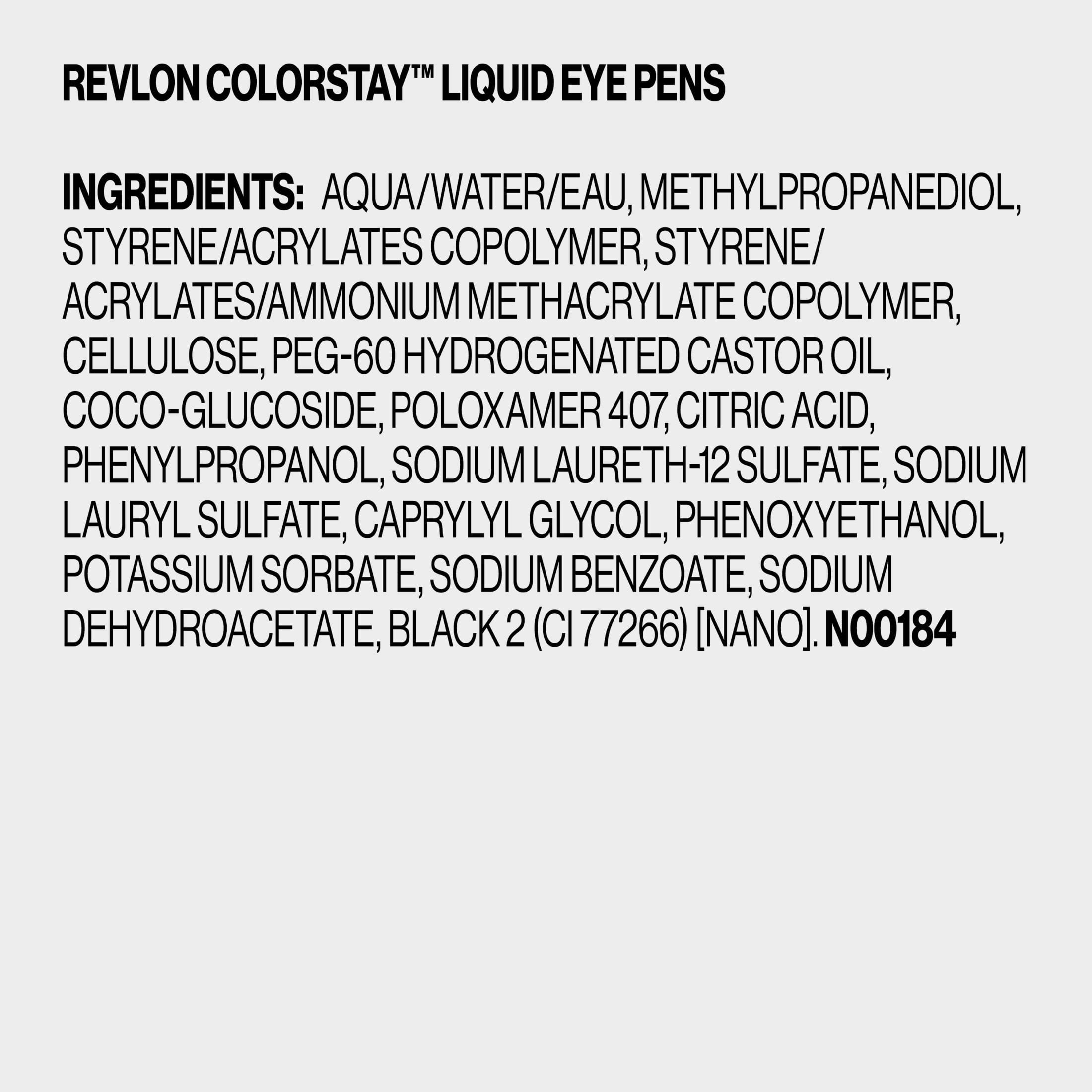 Revlon ColorStay Wing Line Waterproof Liquid Eyeliner, Blackest Black, 0.04 fl oz