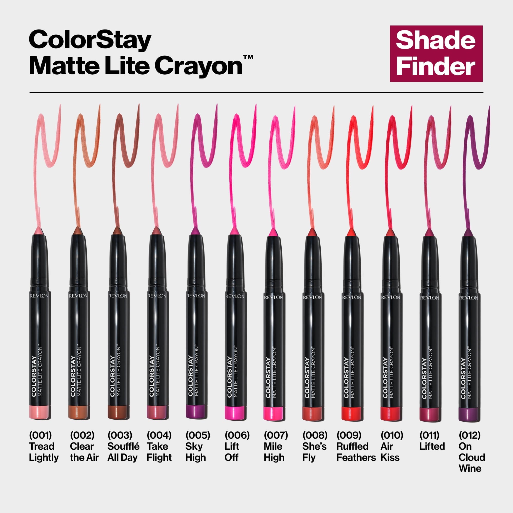 Revlon ColorStay Matte Lite Crayon Lipstick with Built-in Sharpener, Smudgeproof, Water-Resistant Non-Drying Lipcolor, 003 SoufflÃ© All Day, 0.049 oz