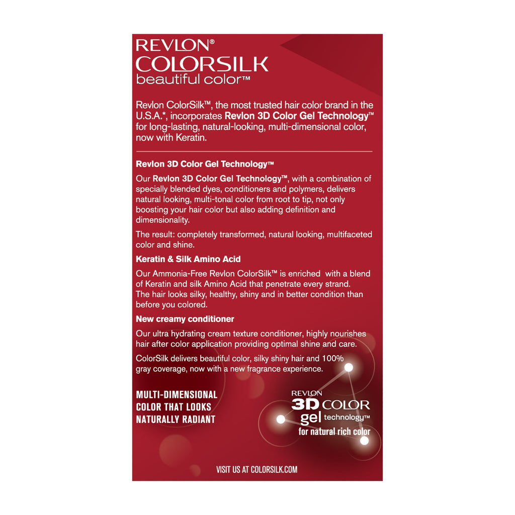 Revlon ColorSilk Beautiful Color Permanent Hair Color, 33 Dark Soft Brown, 1 count