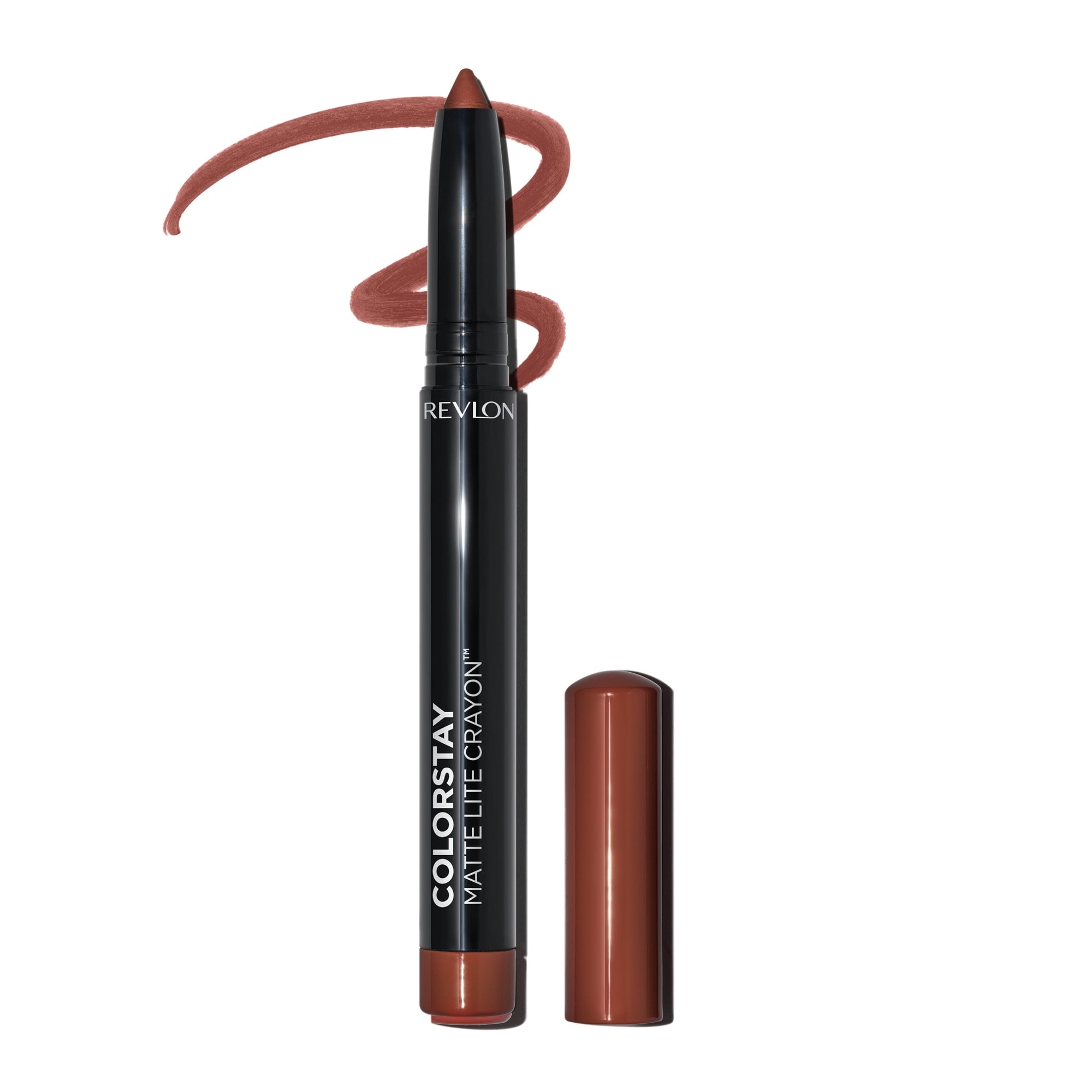 Revlon ColorStay Matte Lite Crayon Lipstick with Built-in Sharpener, Smudgeproof, Water-Resistant Non-Drying Lipcolor, 003 SoufflÃ© All Day, 0.049 oz