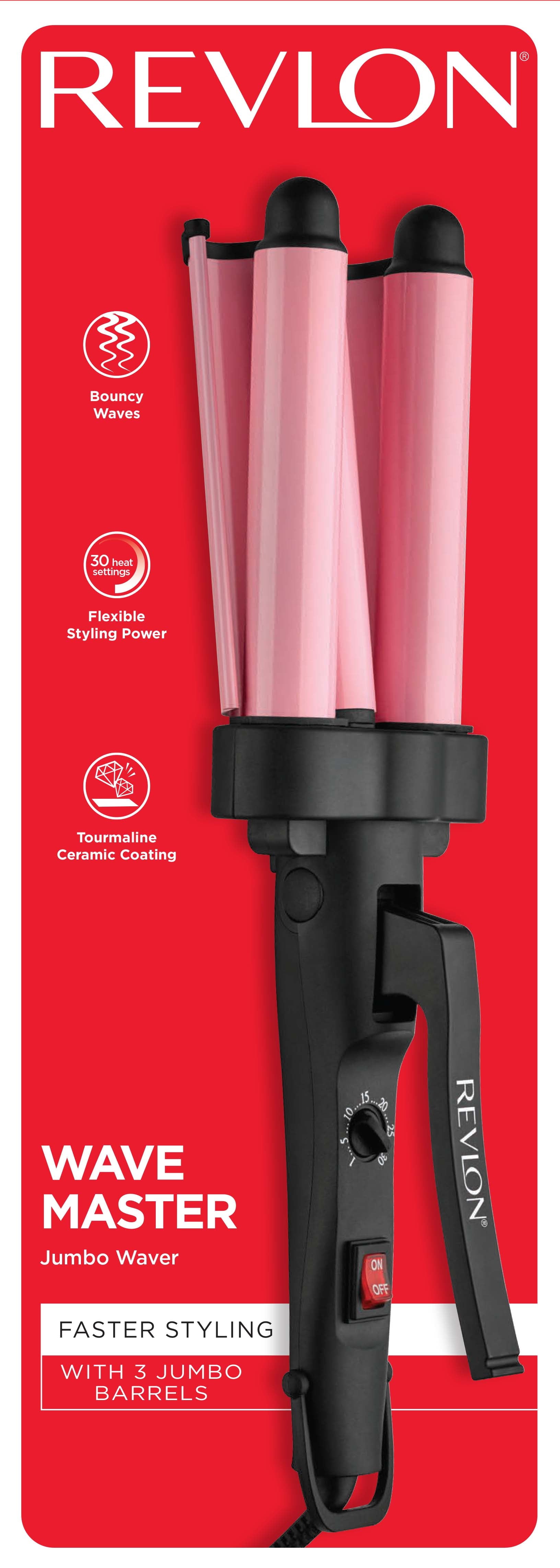 Revlon 3 Barrel Jumbo Ceramic Hair Waver, Pink