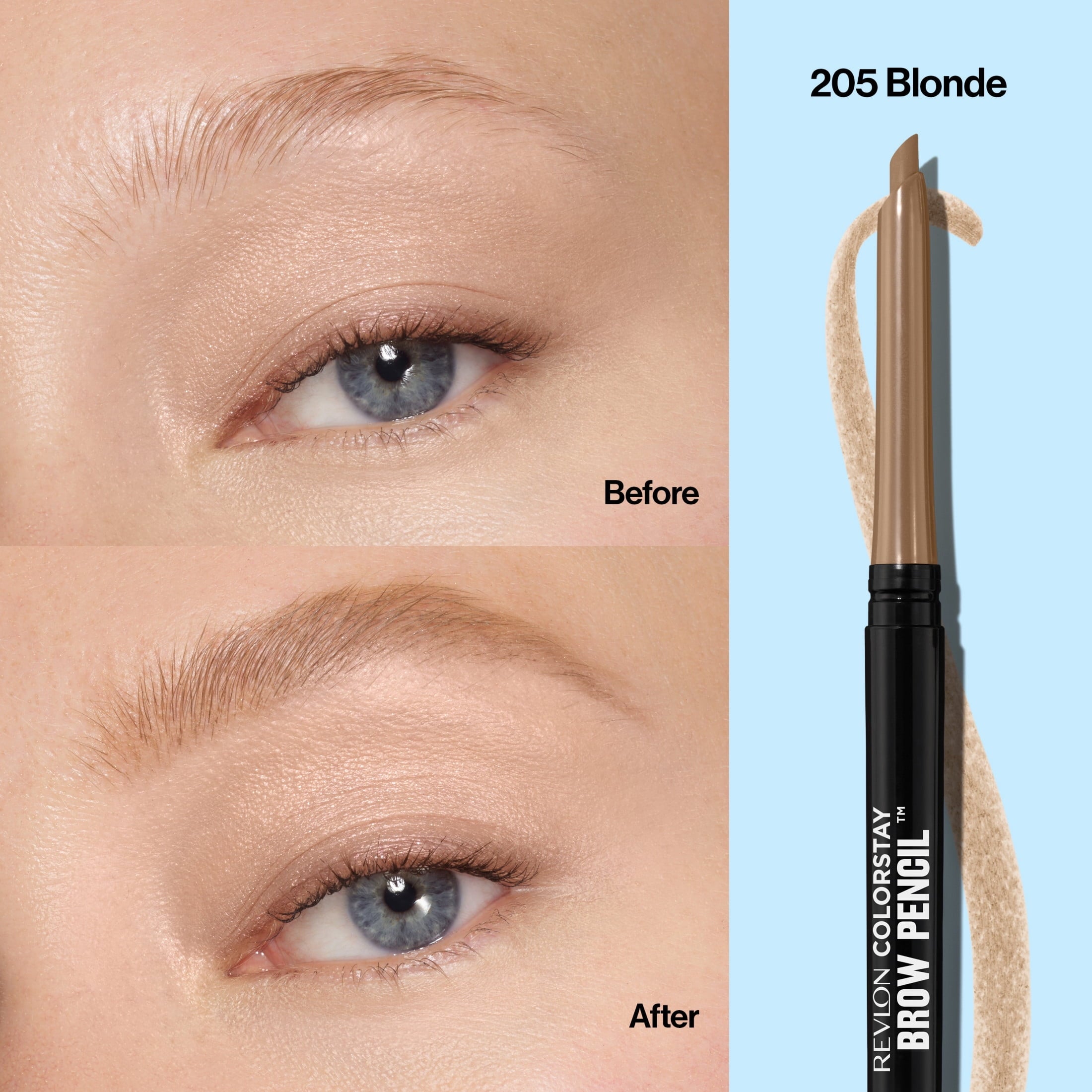 Revlon ColorStay Waterproof Eyebrow Pencil, Mechanical & Long Lasting, 205 Blonde, 0.021 oz