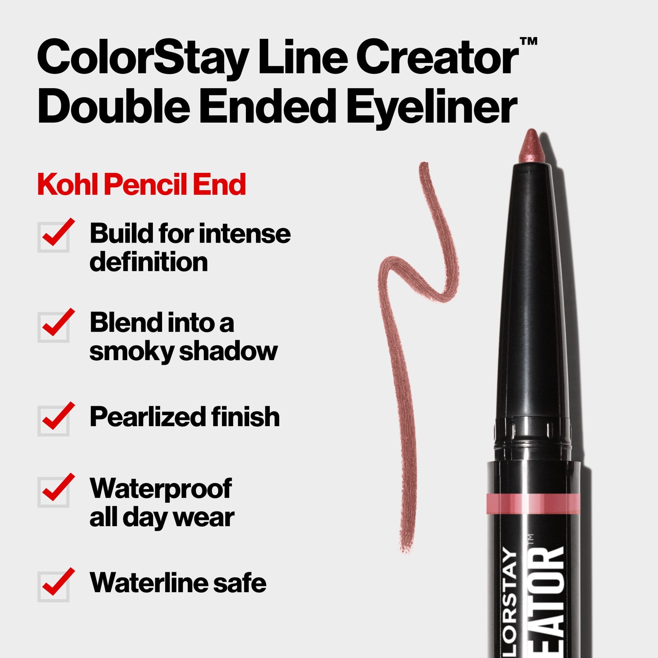 Revlon ColorStay Line Creator Waterproof Eyeliner Pencil, 153 She's On Fire, 0.004 oz