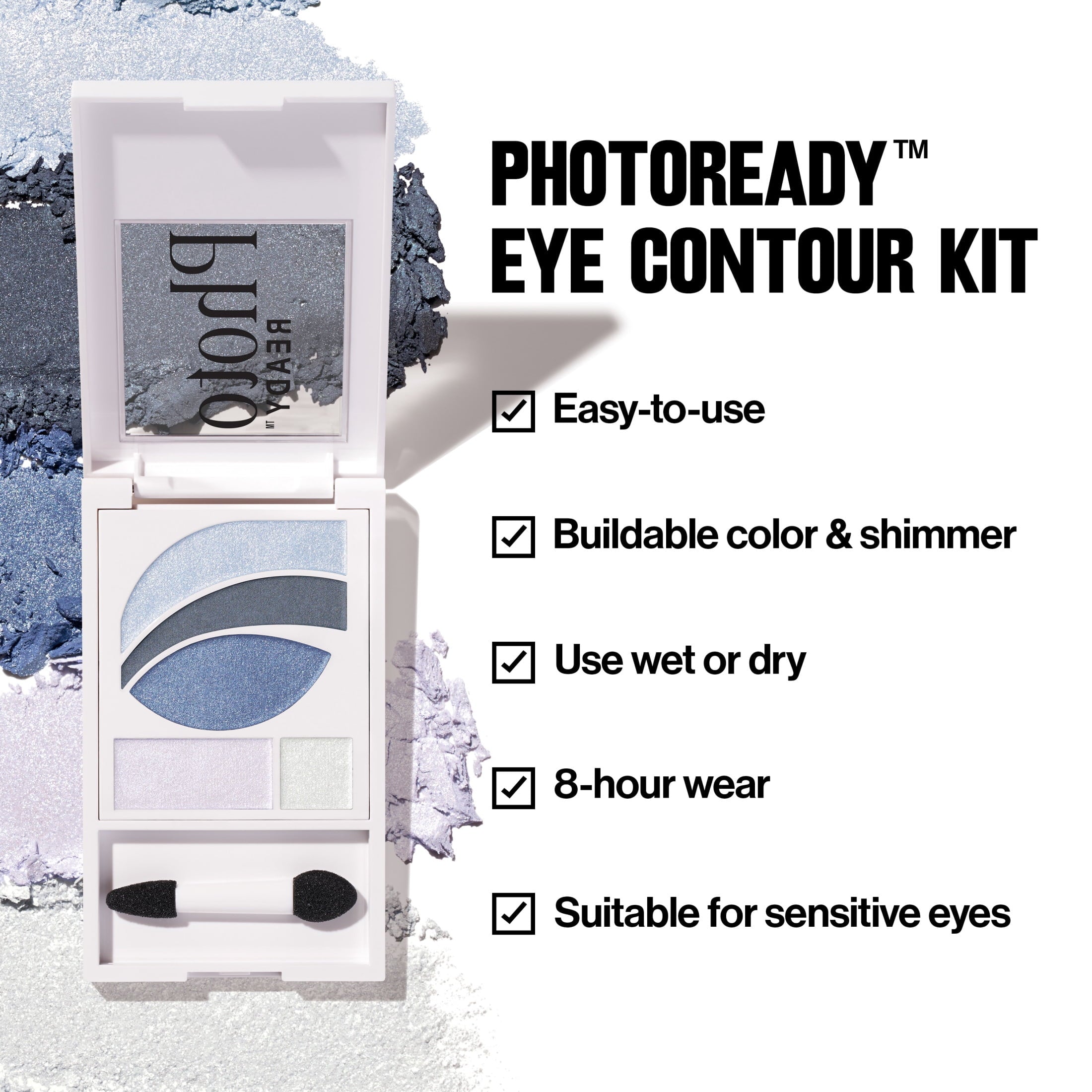 Revlon PhotoReady Eye Contour Kit Makeup Palette, Blue Shimmer Eyeshadow, 525 Avant Garde, 0.1 oz