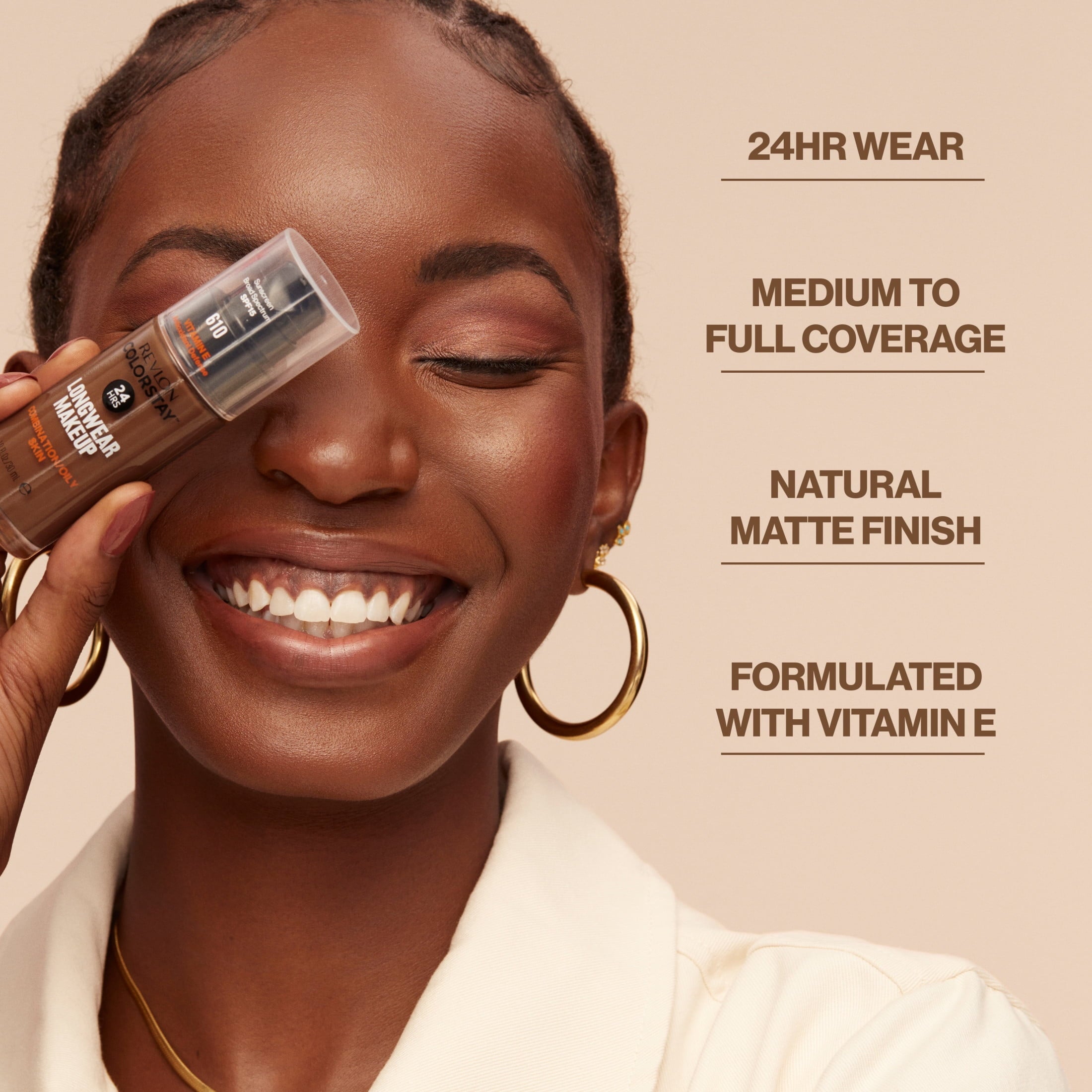 Revlon ColorStay Liquid Foundation Makeup, Matte Finish, Combination/Oily Skin, SPF 15, 220 Natural Beige, 1 fl oz