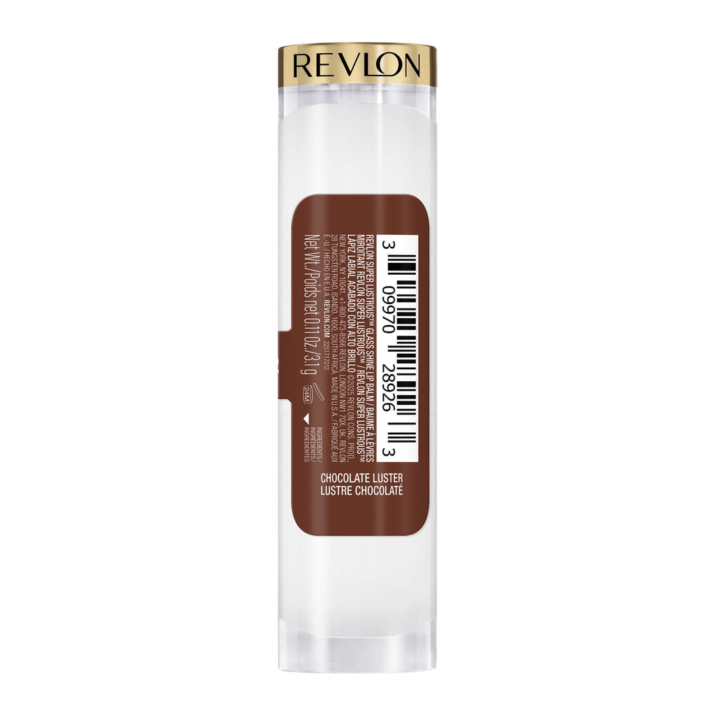 Revlon Super Lustrous Glass Shine Hydrating Tinted Lip Balm, 012 Chocolate Luster, 0.11 oz