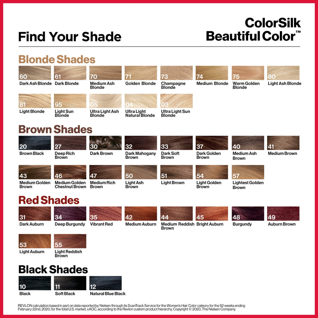 Revlon ColorSilk Beautiful Color Permanent Hair Color, 33 Dark Soft Brown, 1 count
